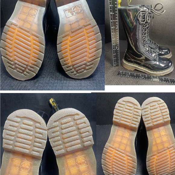 Double Zipper Dr Martens Patent Leather 14 Hole Tall Boots UK 3 US 5 - Picture 15 of 15